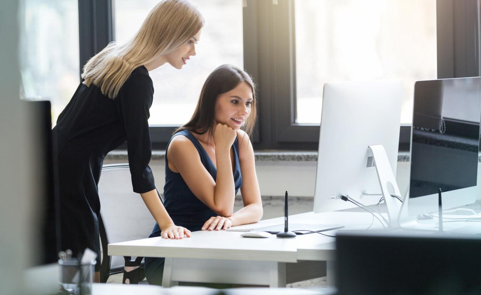 Financial analysis workspace with reports and data visualizations